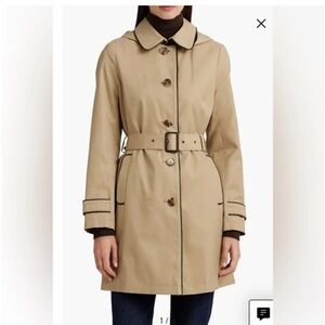 Ralph Lauren Hooded Belted Trench Coat